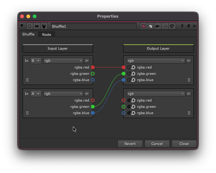 Shuffle node — spatial recovery