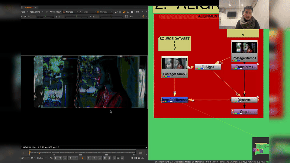 Merge (difference) alignment check
